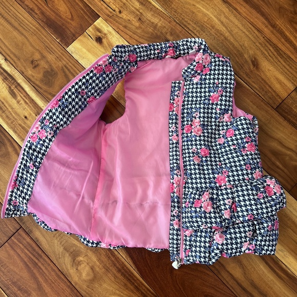 Kids Headquarters Light Puffer Vest Floral size 6X - Picture 3 of 5